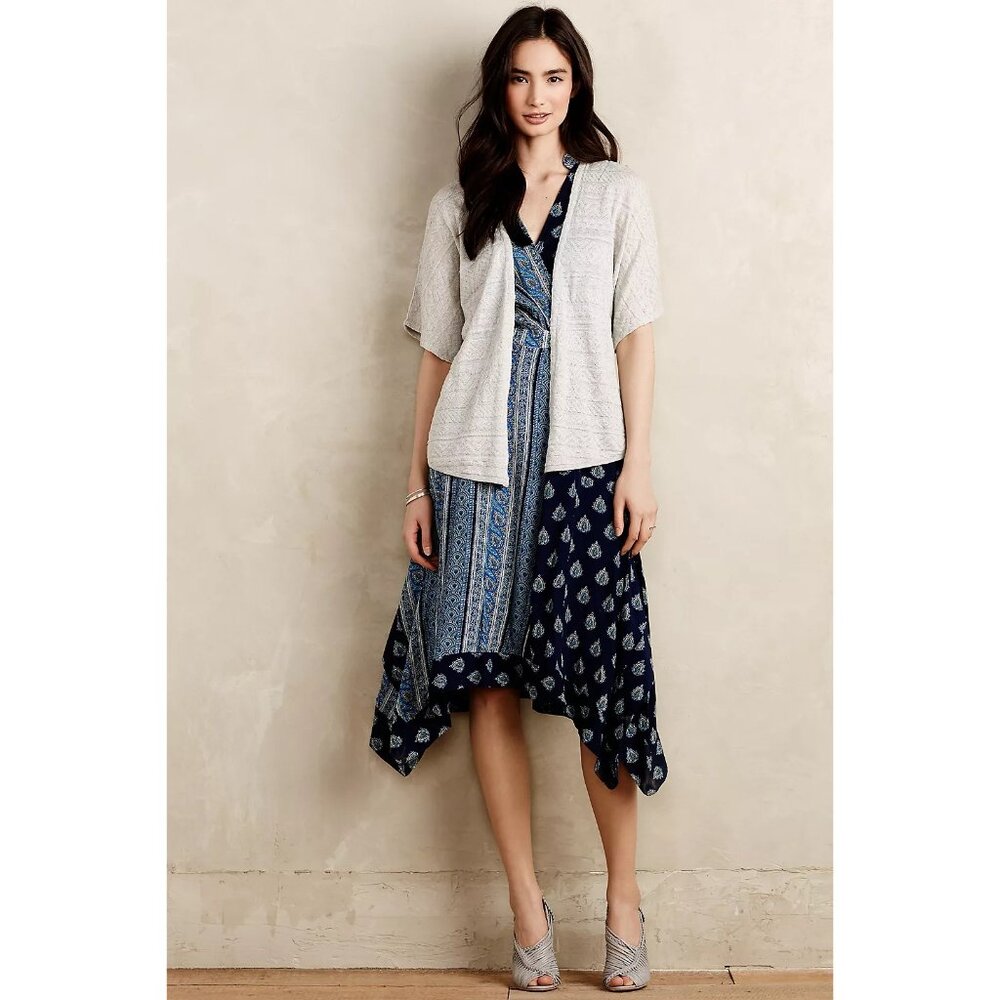 Anthropologie Maeve Paisley Asymmetrical Midi Dress 0 | Boho Eclectic Maximalist - Picture 11 of 16